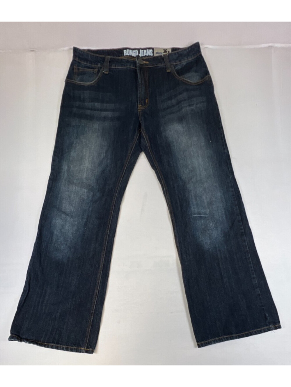 Bongo Mens 36x34 Blue Bootcut Denim Jeans Casual Trousers
